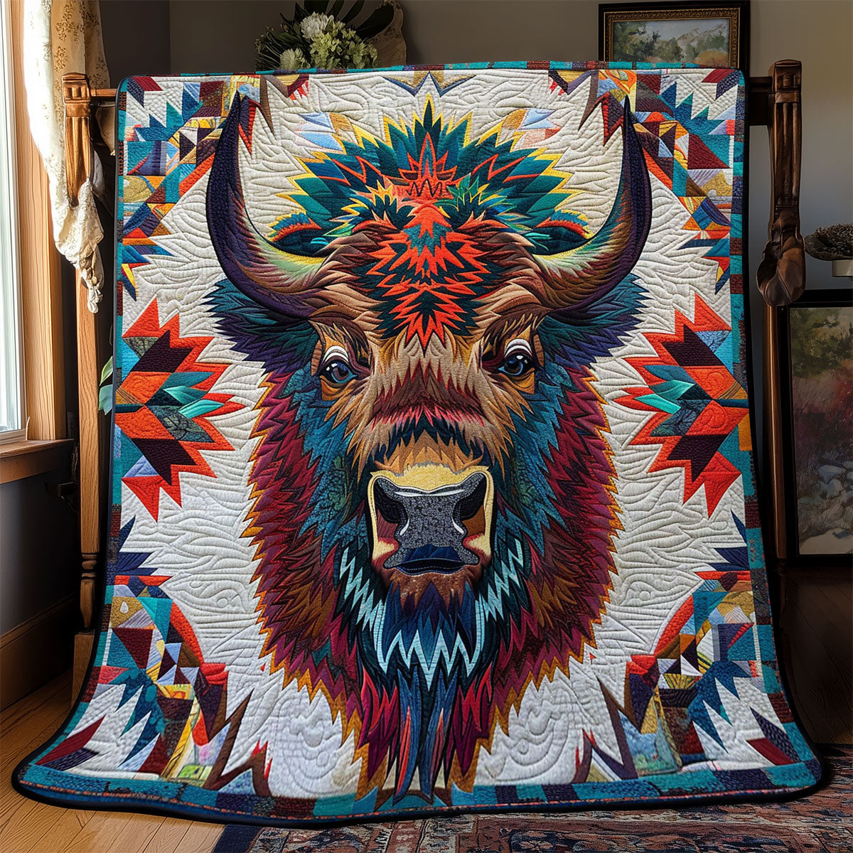 Bison Native American WJ3112002CL Quilt