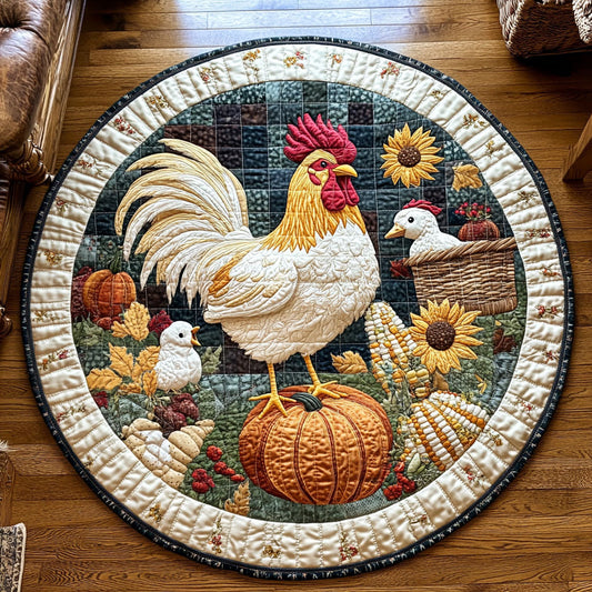 Corn And Rooster WY2108002CL Quilted Round Mat