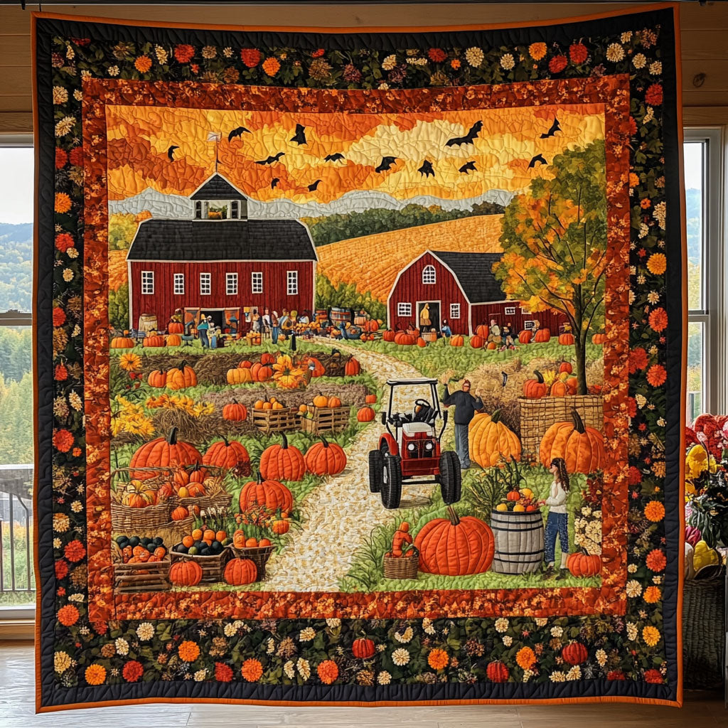 Pumpkin Patch Gathering WY1508075CL Quilt