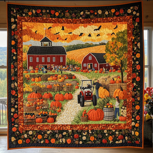 Pumpkin Patch Gathering WY1508075CL Quilt