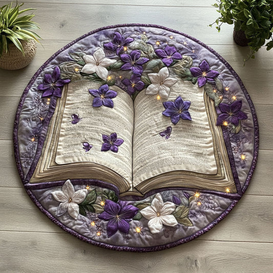Floral Book CW1006024CL Quilted Round Mat