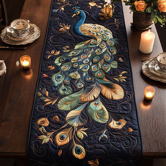 Mystic Peacock CW1905246CL Quilted Table Runner