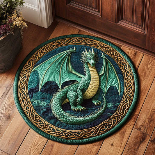 Emerald Dragon CQ2205014CL Quilted Round Mat