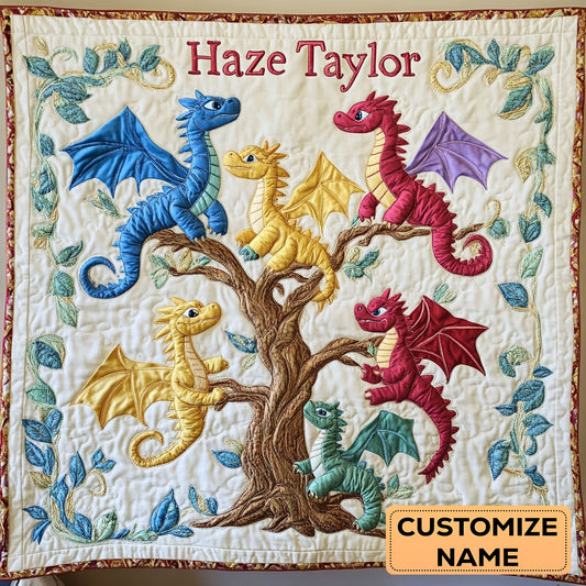 Happy Dragon Gang WN1807059CL Personalized Baby Quilt