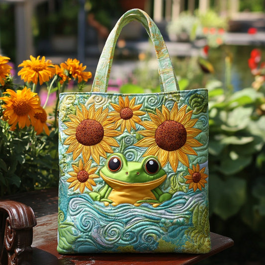 Happy Sun Frog XR0810008CL Quilted Tote Bag