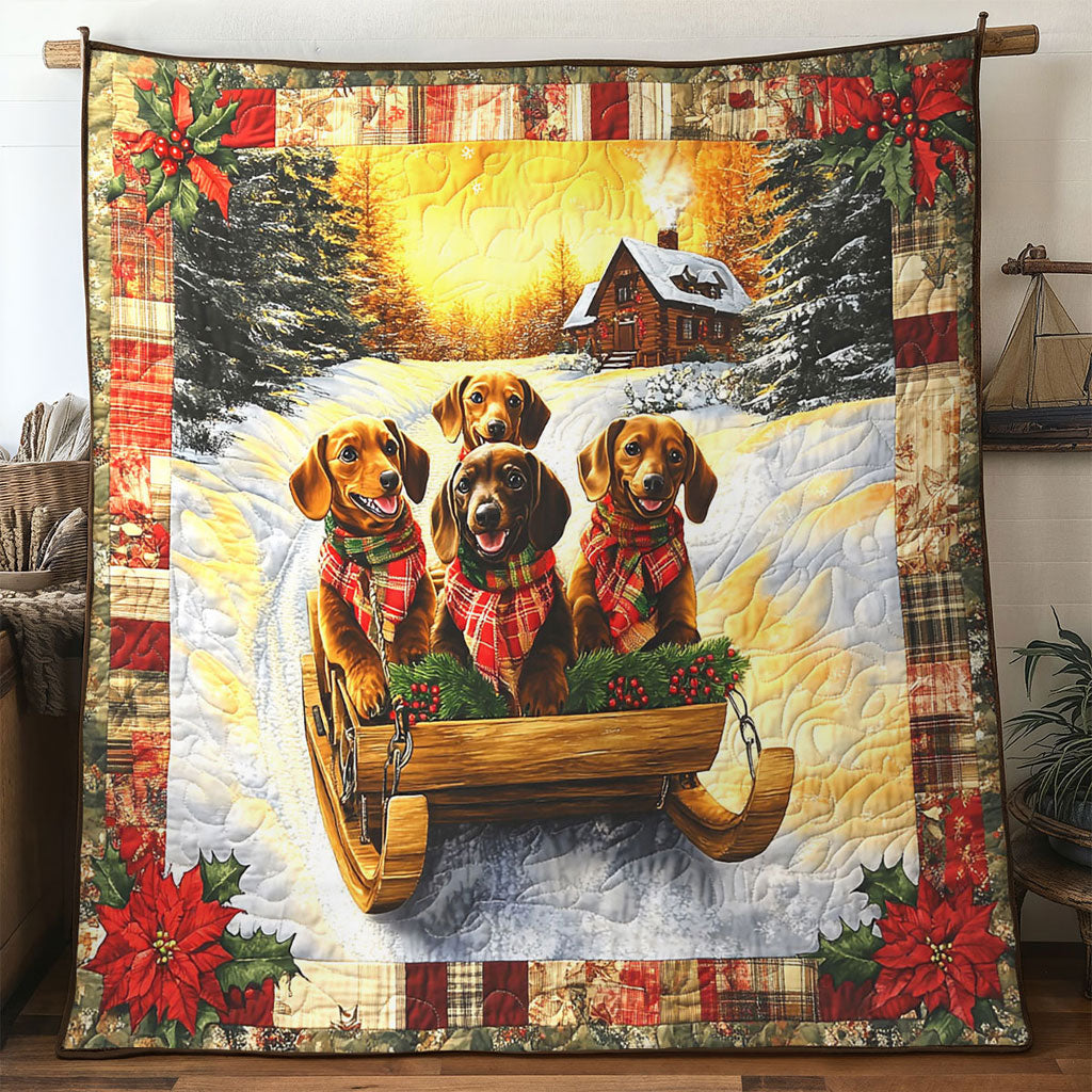 Holly Sled Dachshund WN1211062CL Quilt
