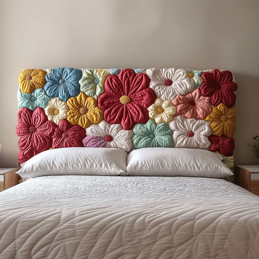 Blooming Flowers QA3012010CL Quilted Headboard Slipcover