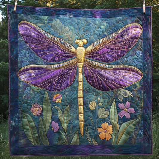 Purple And Golden Dragonfly LT3009009CL Quilt
