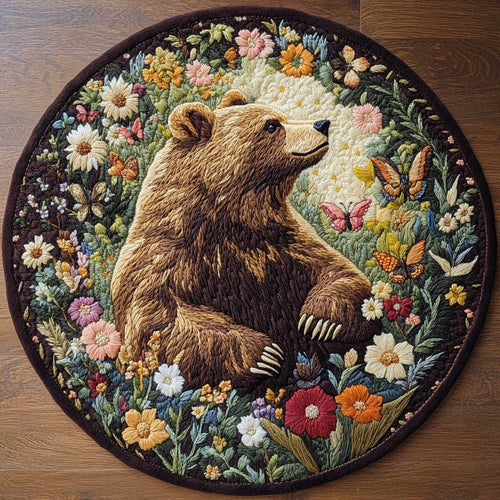 Wildflower Bear WN2904058CL Quilted Round Mat