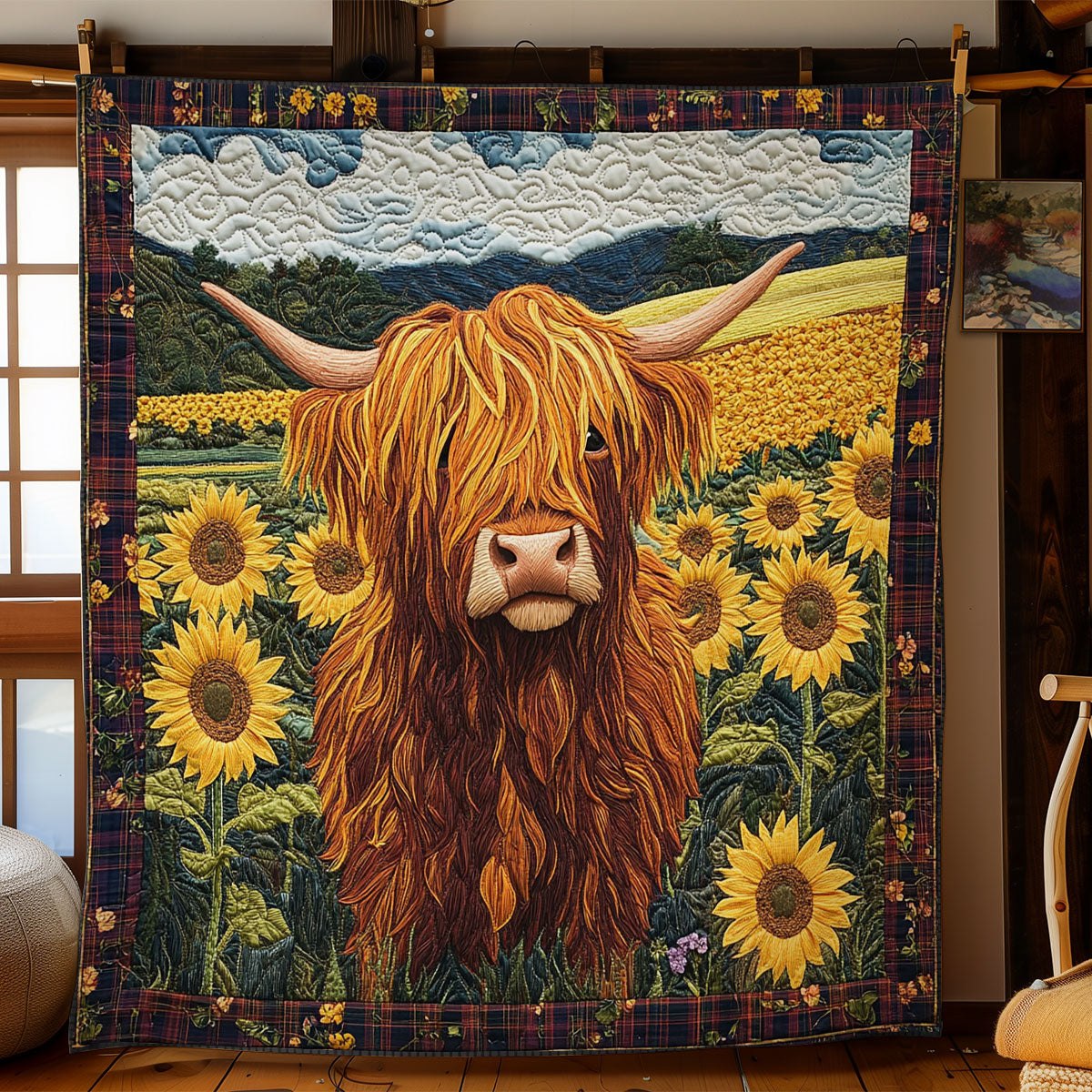 Sunny Highland Cow WN1707057CL Quilt