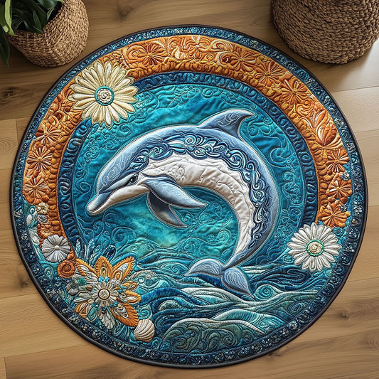 Harmony Dolphin WN2708035CL Quilted Round Mat