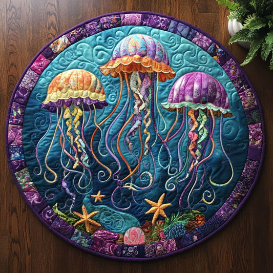 Jellyfish Land CM2005036CL Quilted Round Mat