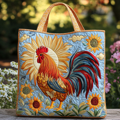 Rustic Rooster Day CW0810020CL Quilted Tote Bag