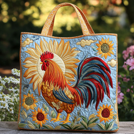 Rustic Rooster Day CW0810020CL Quilted Tote Bag