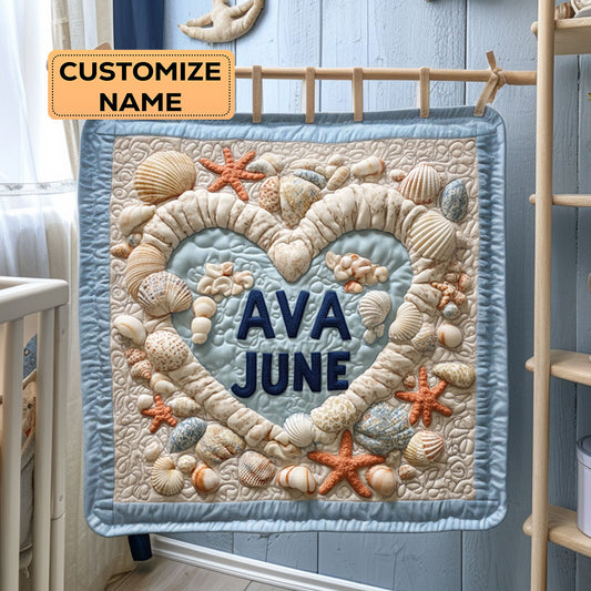 Sandy Kisses WY3007032CL Personalized Baby Quilt