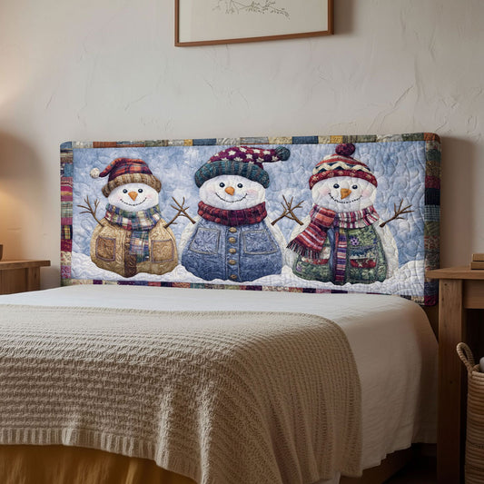 Snowman Rustic Charm WN1112191CL Quilted Headboard Slipcover