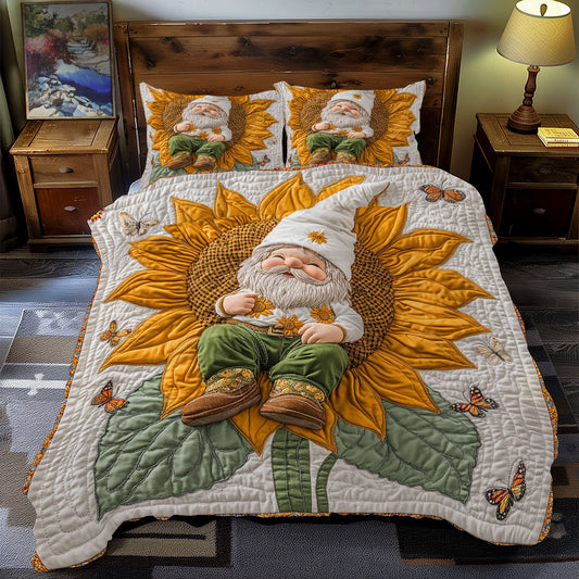 Gnome Sleeping In Sunflower WY2712099CL Duvet Cover Set
