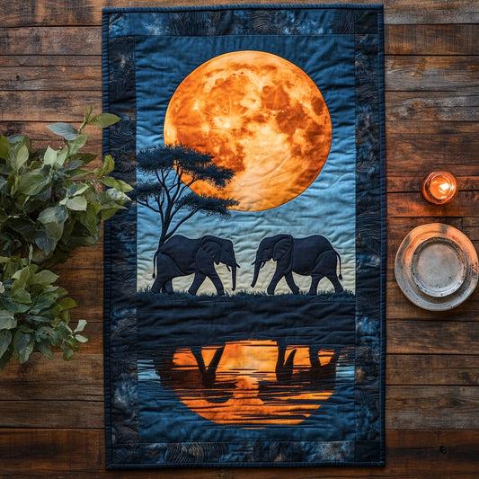 Elephant Sunset CW1805036CL Quilted Table Runner