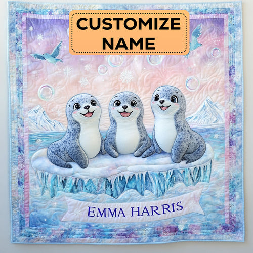 Seal Ice love CW2807061CL Personalized Baby Quilt