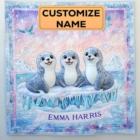 Seal Ice love CW2807061CL Personalized Baby Quilt