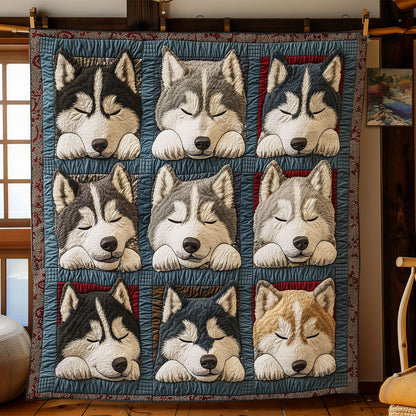 Sleepy Huskies CP2810098CL Quilt