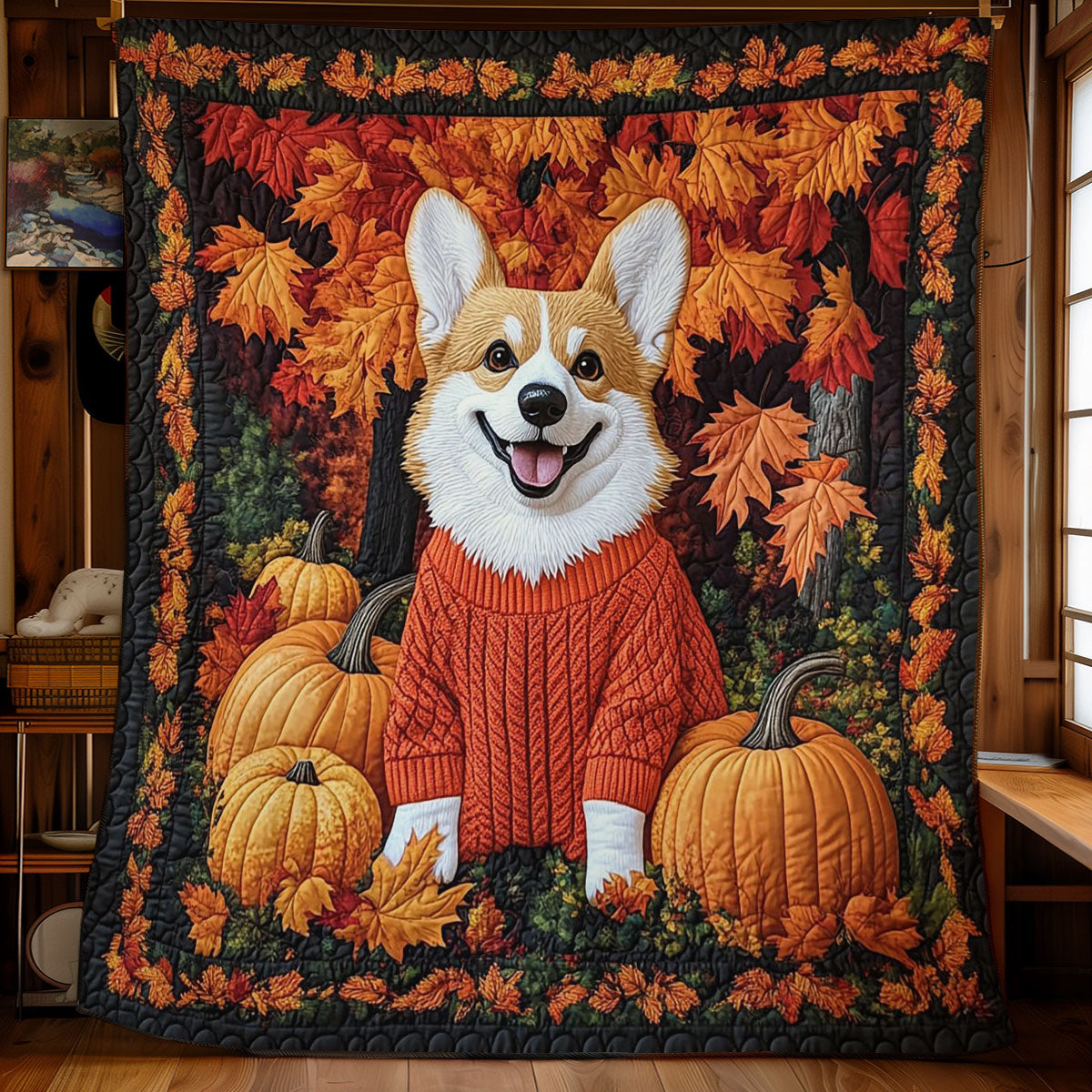Corgi Fall Charm CW0807011CL Quilt
