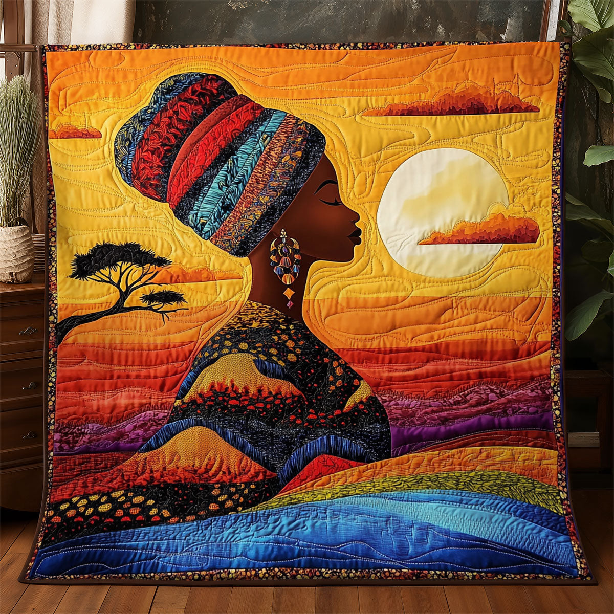 African Woman WX1906001CL Quilt