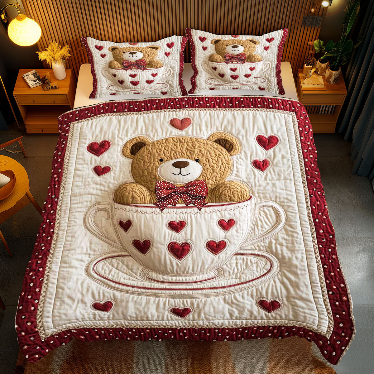 Heart Teacup Bear WP1812041CL Duvet Cover Set