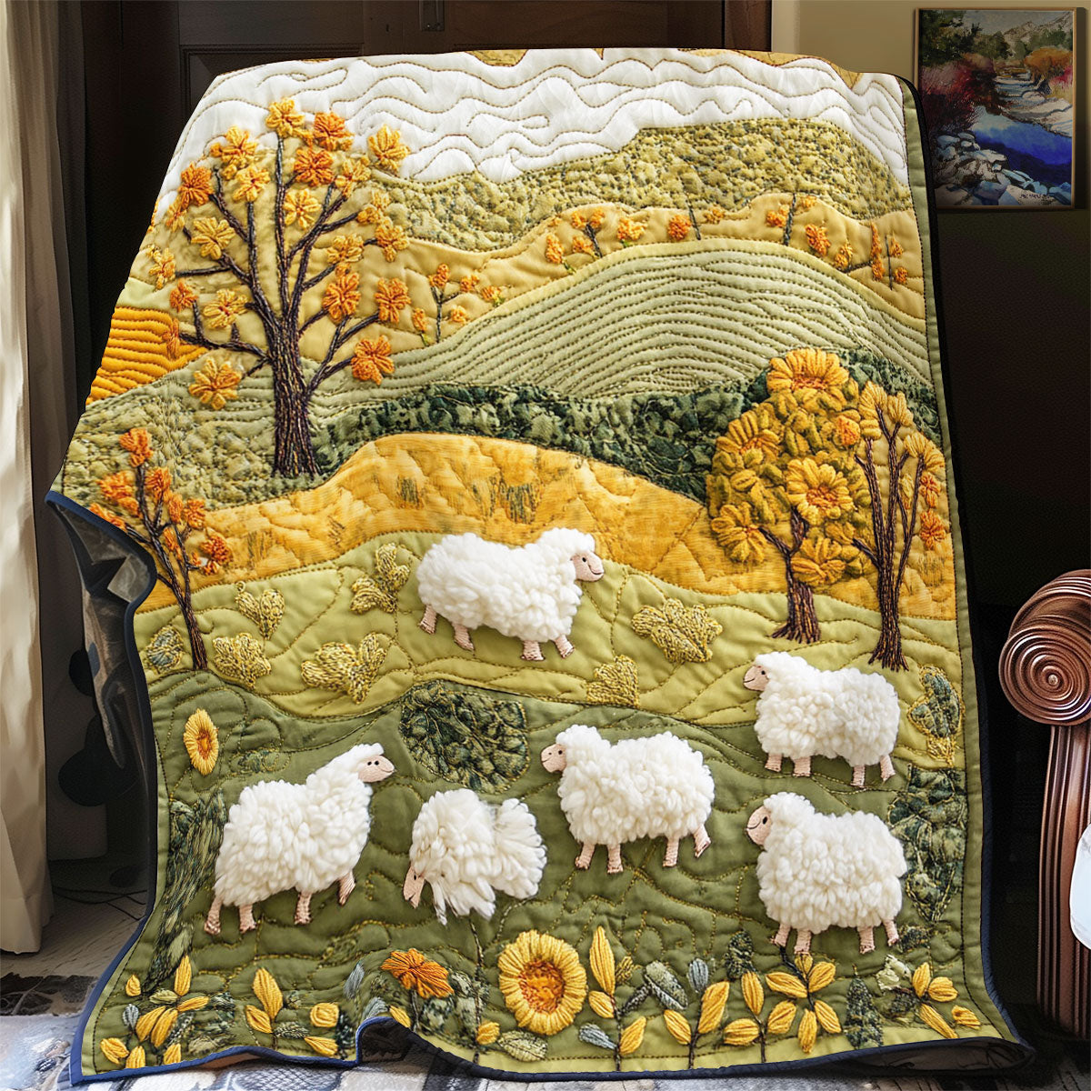 Sheep In Autumn WY1802030CL Quilt