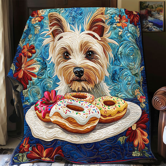 Yorkshire Terrier And Donut WY2612043CL Quilt