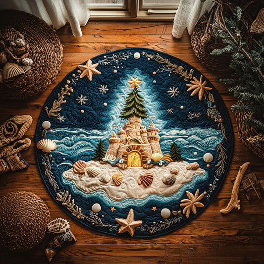 Christmas Tree Sandcastle WY3006035CL Quilted Round Mat