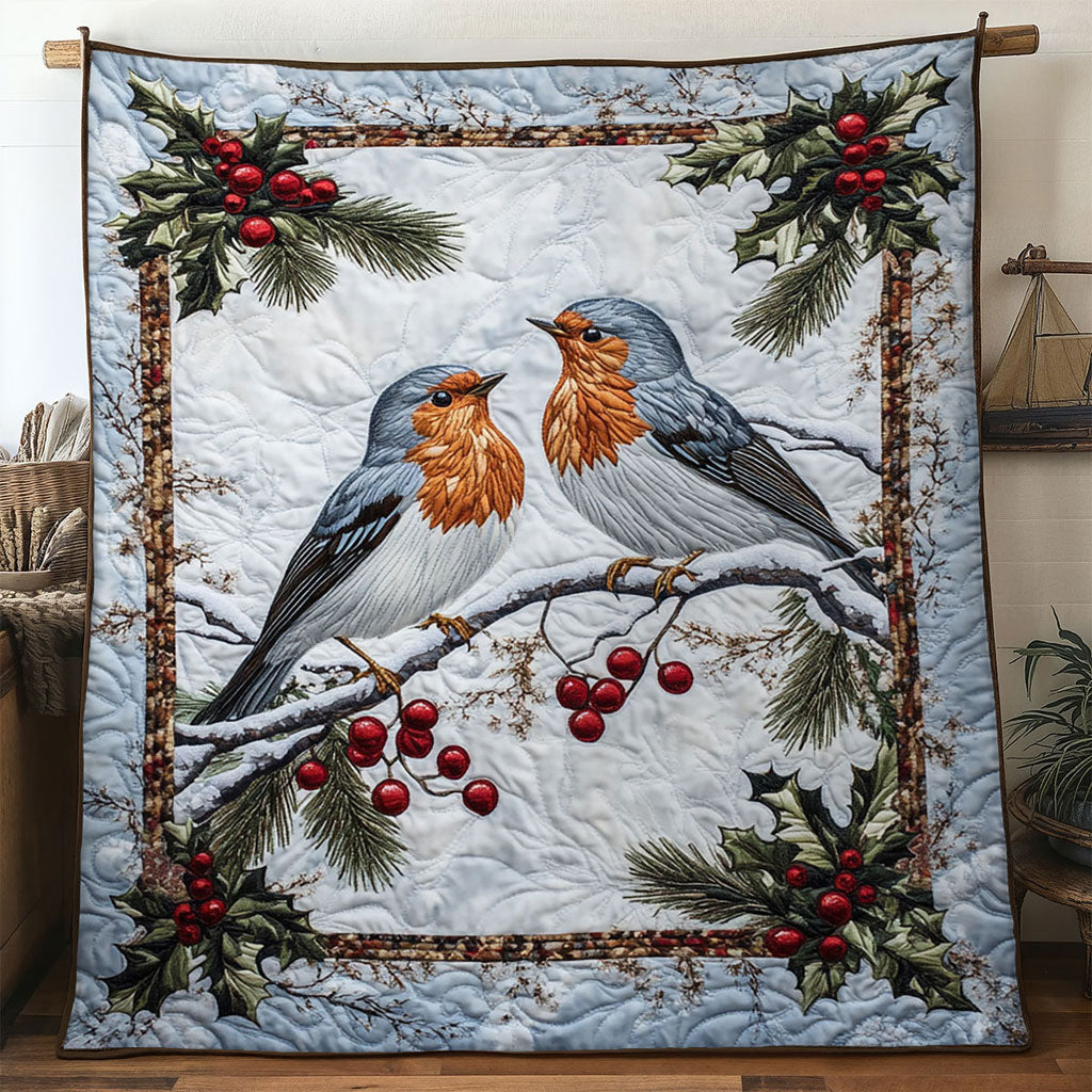 Festive Nest European Robin WN2810030CL Quilt