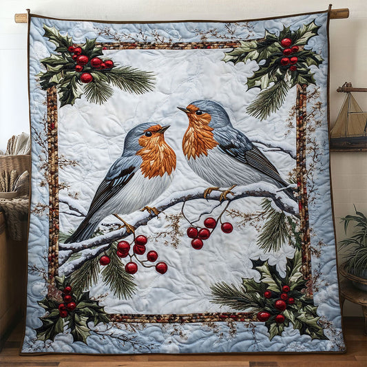 Festive Nest European Robin WN2810030CL Quilt