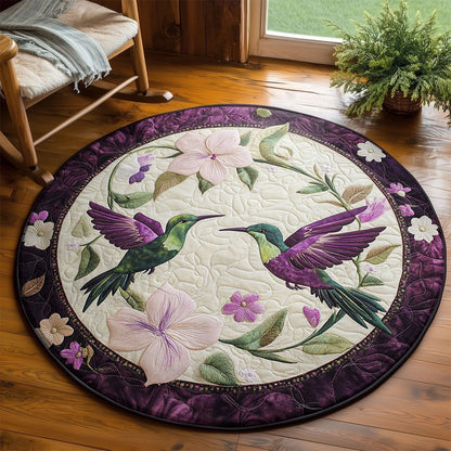 Purple Blooms WY2203082CL Quilted Round Mat
