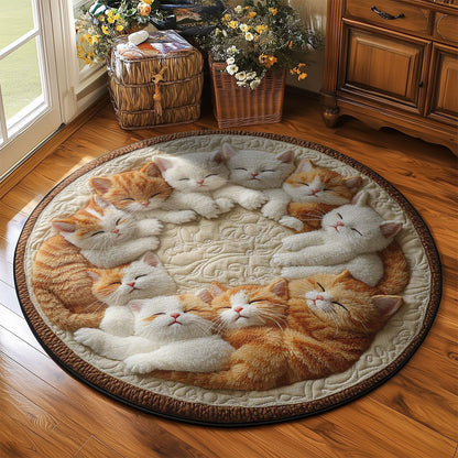 Cozy Cat Pile WN2203007CL Quilted Round Mat