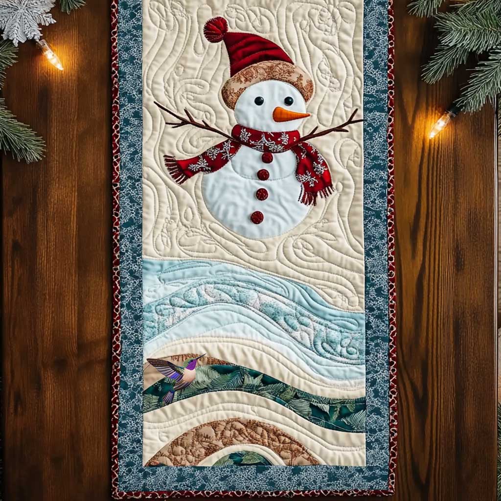 Winter Magic Snowman WN1111006CL Quilted Table Runner