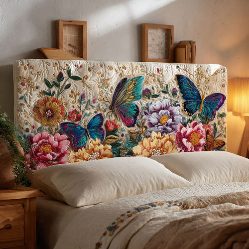 Blooming Butterfly CW2412002CL Quilted Headboard Slipcover