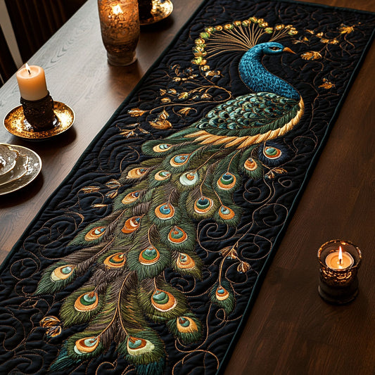 Magic Peacock CW2005274CL Quilted Table Runner
