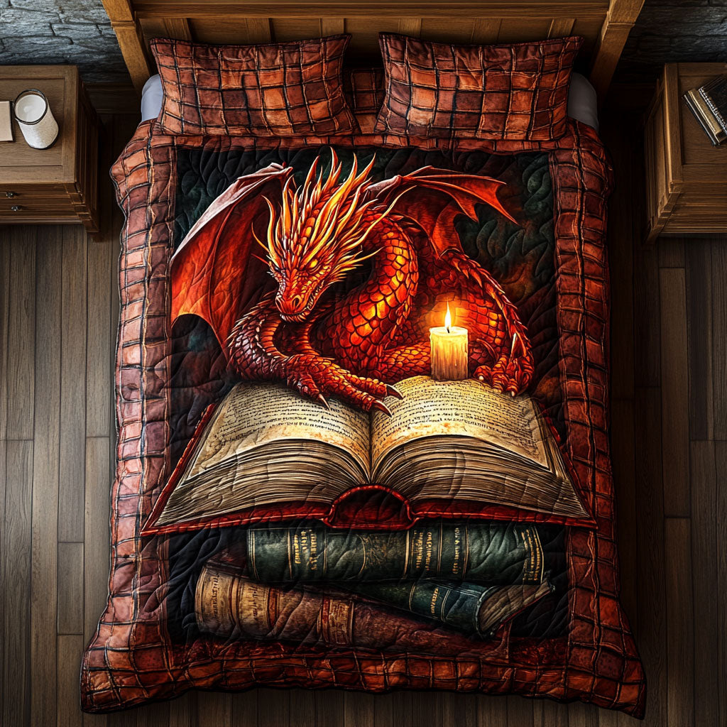 Fire Dragon In Book WY1801017CL Duvet Cover Set