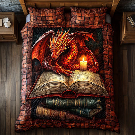 Fire Dragon In Book WY1801017CL Duvet Cover Set