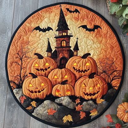 Gothic Pumpkin Nightfall WN0608011CL Quilted Round Mat