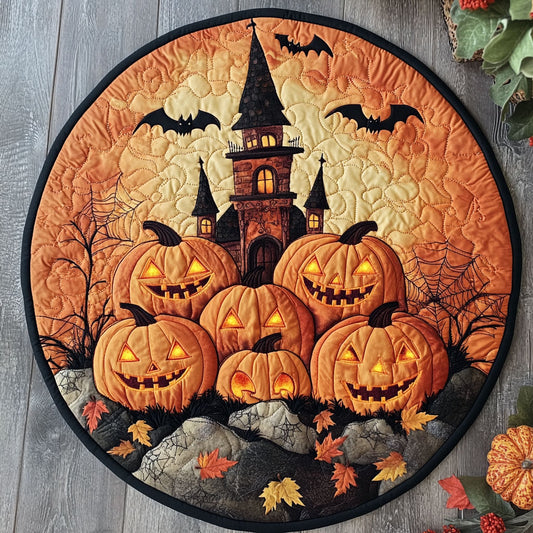 Gothic Pumpkin Nightfall WN0608011CL Quilted Round Mat