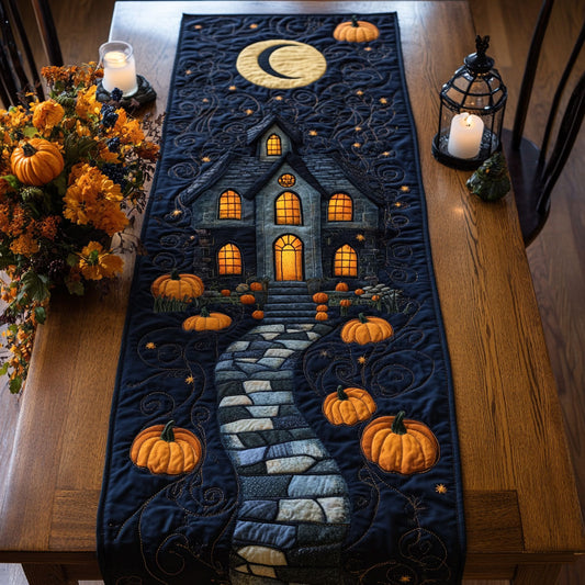Pumpkin Shadows WN2207073CL Quilted Table Runner