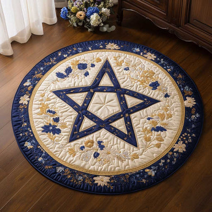 Jewish Star Bloom WN2203046CL Quilted Round Mat