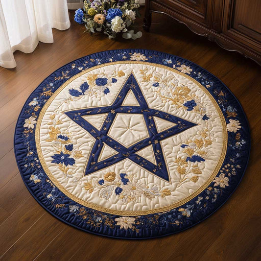 Jewish Star Bloom WN2203046CL Quilted Round Mat