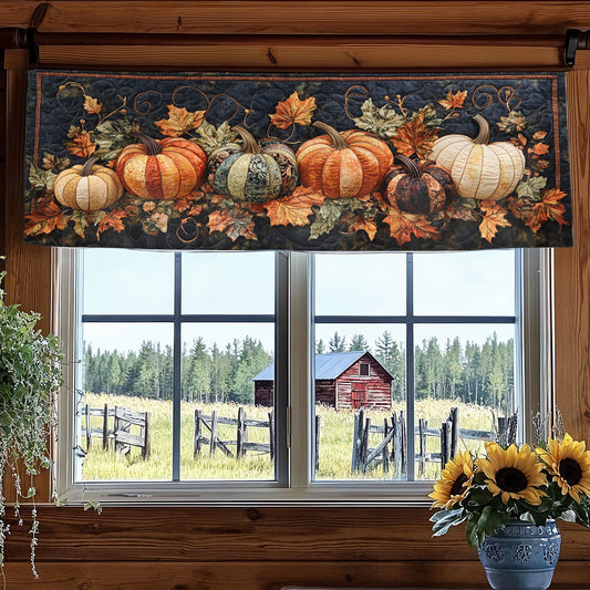 Pumpkin Grin WN2307063CL Quilted Valance