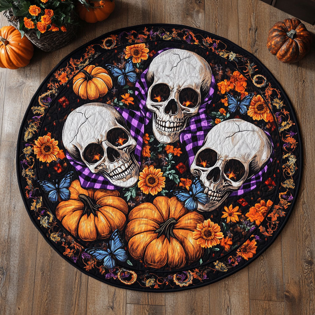 Harvest Skull WN1308060CL Quilted Round Mat