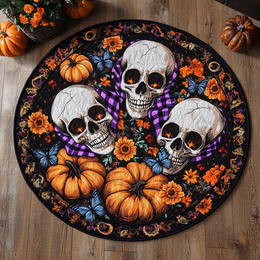 Harvest Skull WN1308060CL Quilted Round Mat