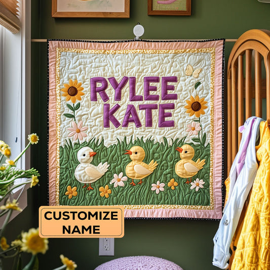 Duckling Meadow WY2907029CL Personalized Baby Quilt
