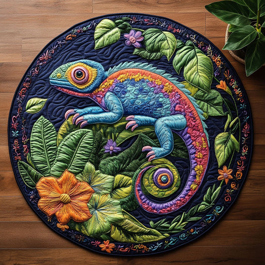 Colorful Chameleon CM2104045CL Quilted Round Mat